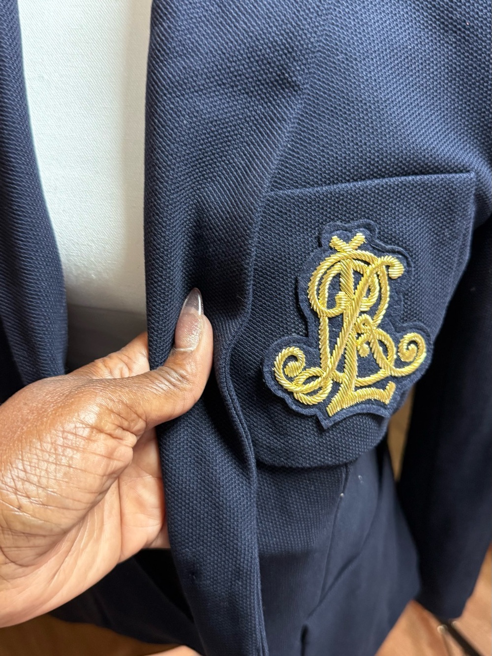 Ralph Lauren Navy Blazer with Gold Crest Patch